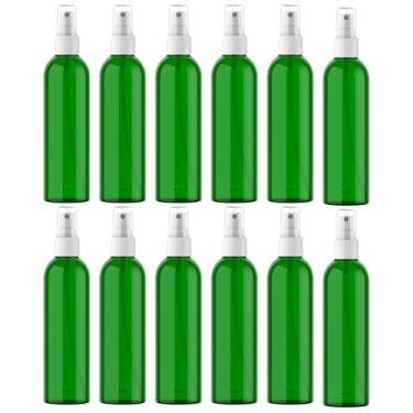 Imagem de Garrafas redondas vazias Cosmo com pulverizador de névoa fina, recipientes recarregáveis de plástico para artesãos, spray de cabelo, desinfetante para as mãos, produtos de limpeza, aromaterapia e