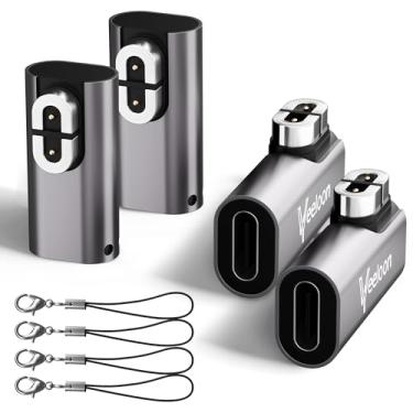 Imagem de Adaptador de carregador de substituição para fones de ouvido AfterShokz, carregador magnético USB C, conversor de ângulo reto e reto para fones de ouvido Shokz, para Aftershokz Aeropex, Shokz OpenRun