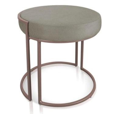 Imagem de Puff Love Suede Base Cobre D'rossi Cor Marrom Rato - D'ROSSI