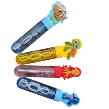 Imagem de Kit 04 Unidades de Bolhas de Sabão Infantil Tema Jacaré Fundo do Mar Cores Sortidas