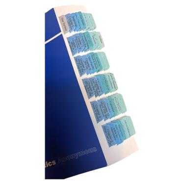 Imagem de Abas adesivas laminadas para narcóticos anônimos 6ª edição – Codificadas por cores, abas adesivas reposicionáveis – Inclui cartão de alinhamento e abas em branco para seções personalizadas (livro não