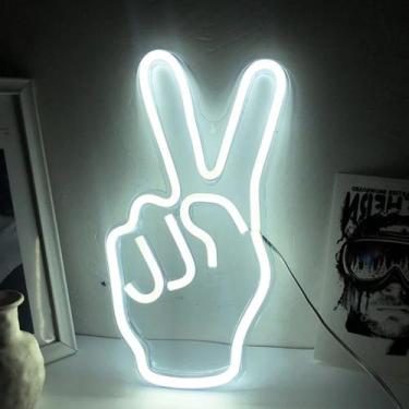 Imagem de Luminária Placa Letreiro Decoração Led Neon Luz Parede USB - Hello Chi