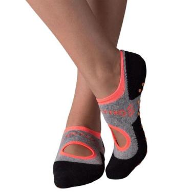 Imagem de Meia de Pilates com Antiderrapante Vistho, Mescla, 33/38