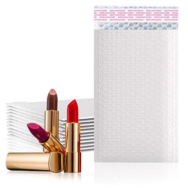 Imagem de Pacote de 500 envelopes brancos de plástico bolha 10 x 18 envelopes acolchoados 10 x 7 da Amiff. Tamanho externo 10 x 20 (10 x 20). Envelopes grandes de almofada de poliéster. Descasque e sele. Envio,