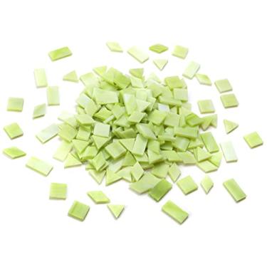 Imagem de Opções de várias cores, Lanyani 200 peças de mosaico de vidro para artesanato, 4 formas mistas de azulejos de vidro colorido Tiffany peças de vitral para mosaico, verde-limão