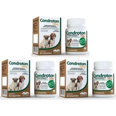 Imagem de 3 Condroton 500mg  C/ 60 Comp. Cx - Vetnil 100% Original