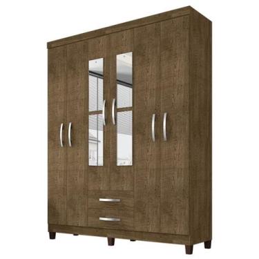 Imagem de Guarda Roupa Casal Espelho 6P 2G Moden 150 cm Malbec INCP - Milani Sto