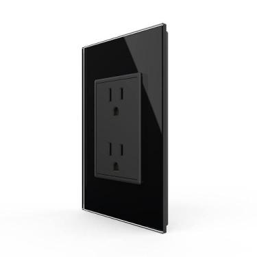 Imagem de Tomada elétrica de parede LIVOLO Black Duplex Receptáculo 15A 110-220V