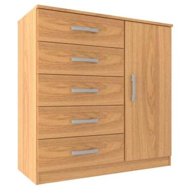 Imagem de Cômoda Sapateira Zurique 1 Porta 5 Gavetas - Cinnamomo Cinnamomo