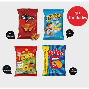 Imagem de Elma Chips Ruffles + Doritos + Fandangos + Cheetos Caixa c/ 40un total
