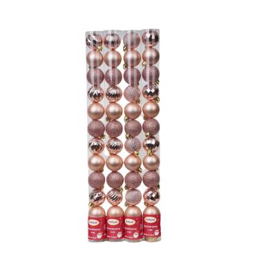 Imagem de Conjunto com 12 Bolas de 4cm Rose Gold para Árvore de Natal - Festive