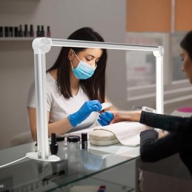 Imagem de gelpal Lâmpada de mesa Nail Tech para mesa, luz de LED profissional de 76 cm, 48 W, lâmpada de mesa para extensão de cílios, temperatura de cor 2700K-6000K, lâmpada de maquiagem de dobra completa,