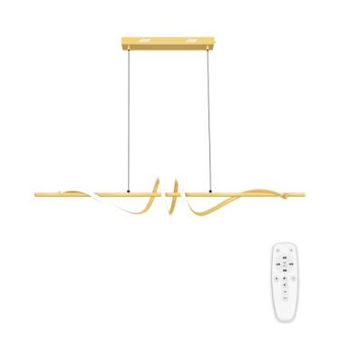 Imagem de Luminária Pendente LED Moderna Dourada, Luminária Pendente Ondulada Linear Regulável, 3...