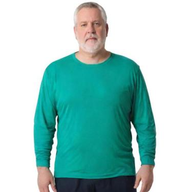 Imagem de Camisa Masculina Manga Longa Plus Size Malha Fria - Genérico, Jade, G2