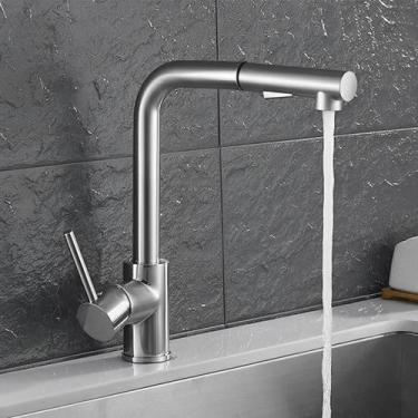 Imagem de Torneira Cozinha Gourmet Monocomando Extensível Bancada Aço Inox - Zaw
