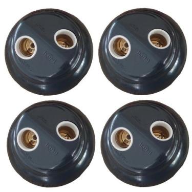 Imagem de Kit 4 Plafon Duplo Redondo Sobrepor Decorativo Para 2 Lâmpadas Led Soq