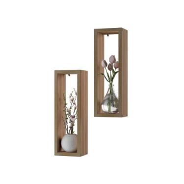 Imagem de Kit Nicho Decorativo Stella Freijó para Sala Hall 40 x 10cm - Mercado 
