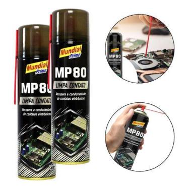 Imagem de Kit 2 Limpa Contato Elétrico 300ml Mundial Prime Mp80