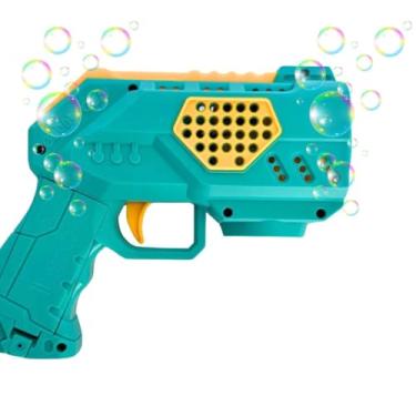 Imagem de Máquina de Bolhas de Sabão Automática com Luz LED - Pistola Lança Bolhas Colorido e Fácil de Usar (Azul)