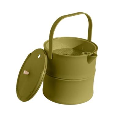 Imagem de ＫＬＫＣＭＳ Lixo do balde de águas residuais de chá de chá pode grande resíduo filtro portátil para acessórios de cerimônia com lixo de contêiner de filtro pode, Verde