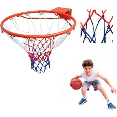 Imagem de Kit Cesta de Basquete Infantil e Adulto com Bola, Bomba de Ar, Rede e Aro – Para Porta ou Parede, Ideal para Jogar em Casa ou Ao Ar Livre