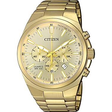 Imagem de Citizen Relógio masculino de quartzo, aço inoxidável, clássico, dourado (modelo: AN8172-53P)