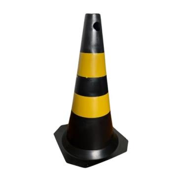 Imagem de Cone Sinalizador Preto/Amarelo Plastcor