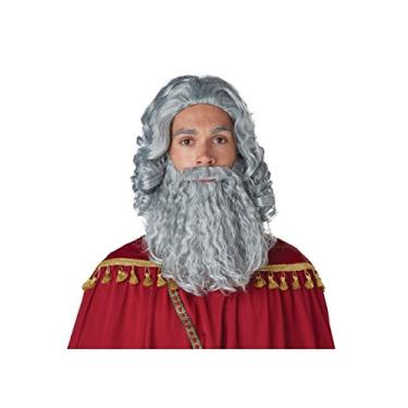 Imagem de California Costumes Peruca e barba cinza do homem sábio, Cinza, tamanho nico