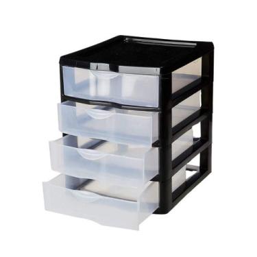 Imagem de Gaveteiro Pequeno 4 Gavetas Preto Nitron 004/4P