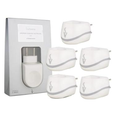 Imagem de Kit 5x Difusor de Aroma Standard Elétrico Via Aroma Plástico Branco para Óleos Essenciais