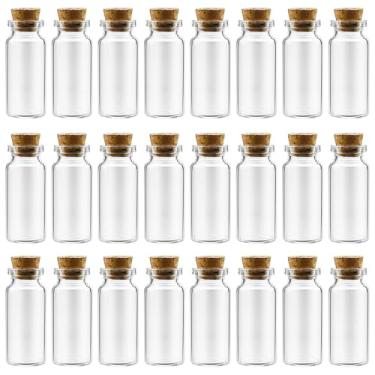 Imagem de XHPHAPACK Frascos De Vidro Pequenos 10 Ml Com Rolhas, 24 Peças, Usp Tipo 1 Classe A, Mini Transparente Rolhas Para Armazenamento Arte E Artesanato, Potes Tampas Cortiça Decoração Casa Festas Fim Ano