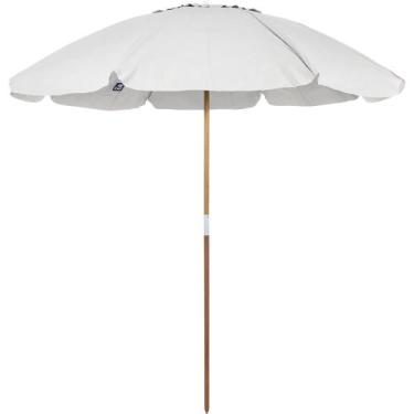 Imagem de Guarda-Sol Caioba em Bagum e Haste de Madeira 2,40m Branco Bel, 2,40m