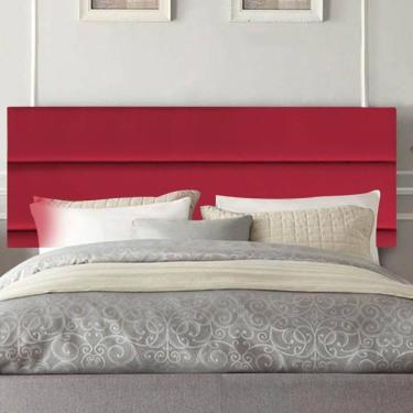 Imagem de Painel Estofada Argentina 140cm Casal Para Cama Box Quarto Suede Vermelho - Gat Magazine