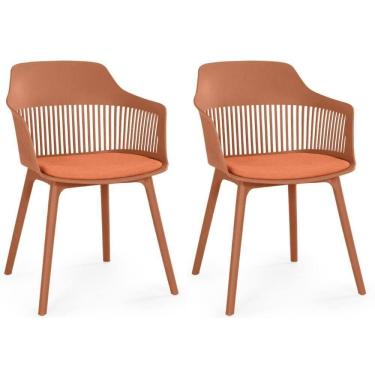 Imagem de Kit 2 Cadeiras De Jantar Estofada Marcela - Marrom
