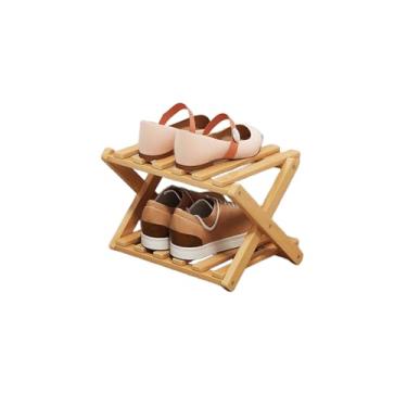 Imagem de Sapateira - Sapateira vertical dobrável para entrada, durável e fácil de montar, aplicável à entrada da casa, armário e quarto (natureza-2 camadas)