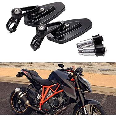 Imagem de Espelhos retrovisores de barra de motocicleta pretos CNC compatíveis com GROM MSX125 CB500F Kawasaki Z125 pro Z650 Z750 Z800 Z900 ER6N ER6F Yamaha MT-03 MT-07 FZ-07 MT-09 FZ-09 MT-10 FZ-10 MT-10 MT-10