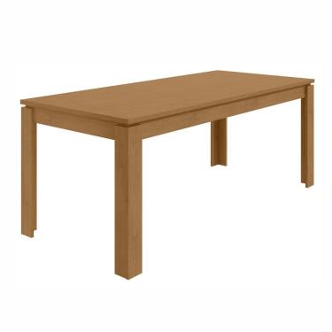 Imagem de Mesa De Jantar 180X90Cm Tampo Mdp Athenas Móveis Lopas Amêndoa Clean