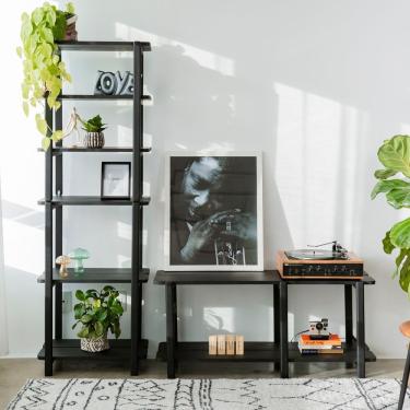 Imagem de Rack Laguna 120cm 2 Prat 52,6ax120lx42p Em Madeira Cor Preto