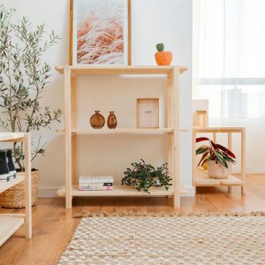 Imagem de Estante Laguna 3 Prat 95ax90lx42p Em Madeira Cor Natural