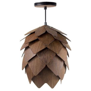 Imagem de Lustre Pendente Em Madeira - Lupulo Grande Sucupira