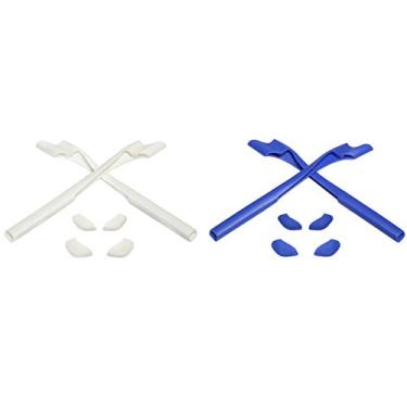 Imagem de Eye Opening Stuff Kits de borracha de substituição compatíveis com óculos de sol Oakley Half Jacket 2.0 OO9144/2.0 XL – Branco e azul escuro