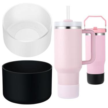 Imagem de Onlymory Pacote Com 2 Botas De Silicone Para Copos Stanley 40, 30 E 20 Oz, Acessórios Copos, Antiderrapantes Fundo Grosso, Copo Oz Garrafas Ice-Flow 16 Capa Protetora Yeti
