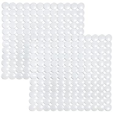 Imagem de Coopay Pacote Com 2 Tapetes De Plástico Para Pia Cozinha, Protetor Pvc, Ecológico, Ajustável, Aço Inoxidável/Porcelana, Secar Louças, O Fundo Da Pia, 28 X Cm (Transparente)