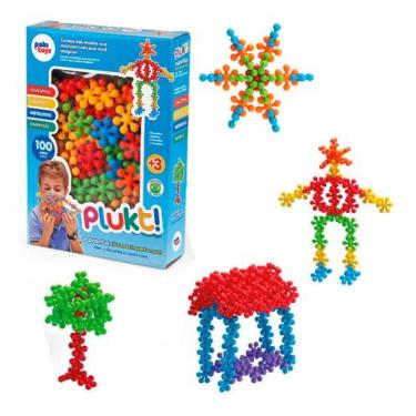 Imagem de 100 Blocos Estrelados Montar Montagem Brinquedo Educativo. - Plakt