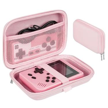 Imagem de Linkidea Estojo De Transporte Para Console Videogame Portátil, Caixa Protetora Viagem Retrô Mini Player, Cabo Carregamento, Fones Ouvido, Baterias E Acessórios (Rosa)