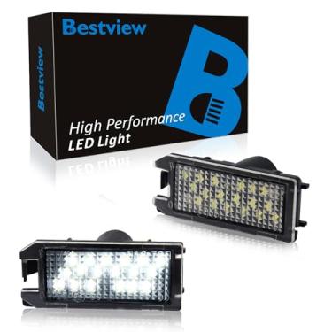 Imagem de Bestview Conjunto De Lâmpadas Led Para Placa Carro Compatível Com Fiat 500 2013-2019, Levante E Dodge Viper, Jeep Grand Cherokee Compass Patriot, Motor 18-Smd Branco 6000K, Pacote 2 Unidades