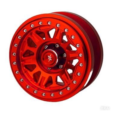 Imagem de BEAXTURBO Racing Upgrade Parts RC CNC 2.9" Aluminum Bead Lock Wheel-B for Axial SCX6 Trail Honcho red 1/6 1PCS (red/red)