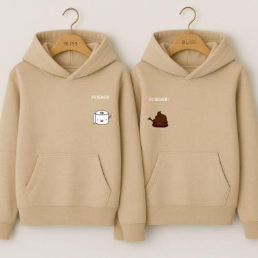 Imagem de Moletom Canguru Friends Forever Entre Rolos e Risos Meme Engraçado Ami