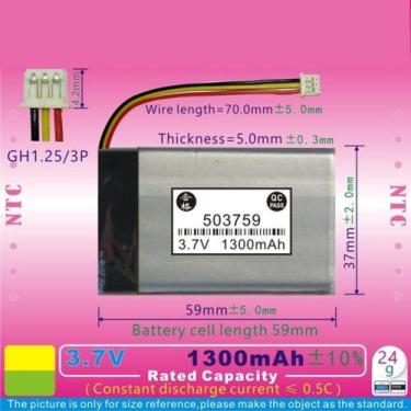 Imagem de 1 Unidade Para Edge 705 C/ 1300mah  503759 3,7v Com 3 Fios - bgb