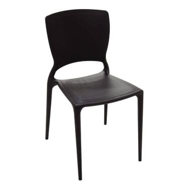 Imagem de Cadeira Tramontina Sofia Encosto Fechado em Polipropileno Preto
